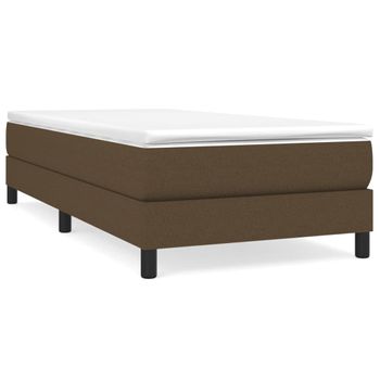 Estructura De Cama Box Spring Tela Marrón Oscuro 80x200 Cm