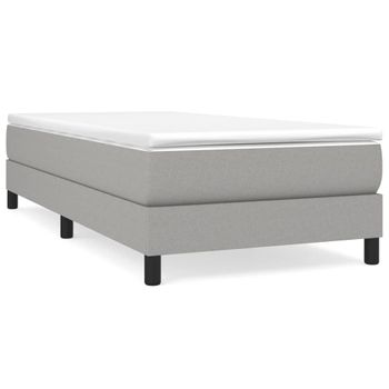 Estructura De Cama Box Spring Tela Gris Claro 100x200 Cm