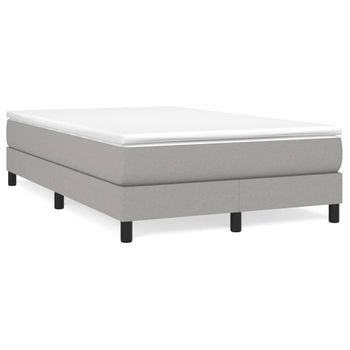 Estructura De Cama Box Spring Tela Gris Claro 120x200 Cm