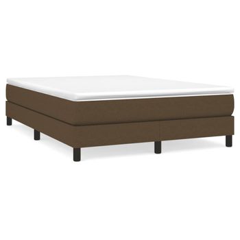 Estructura De Cama Box Spring Tela Marrón 140x190 Cm