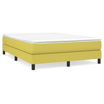 Estructura De Cama Box Spring Tela Verde 140x190 Cm