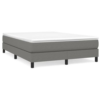 Estructura De Cama Box Spring Tela Gris Oscuro 140x200 Cm