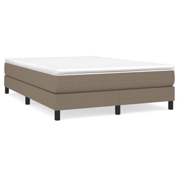 Estructura De Cama Box Spring Tela Gris Taupe 140x200 Cm