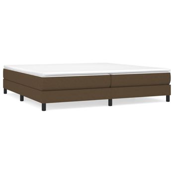 Estructura De Cama Box Spring Tela Marrón Oscuro 200x200 Cm