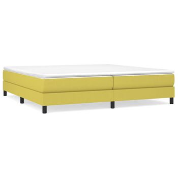 Estructura De Cama Box Spring Tela Verde 200x200 Cm