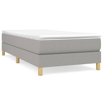 Estructura De Cama Box Spring Tela Gris Claro 90x200 Cm