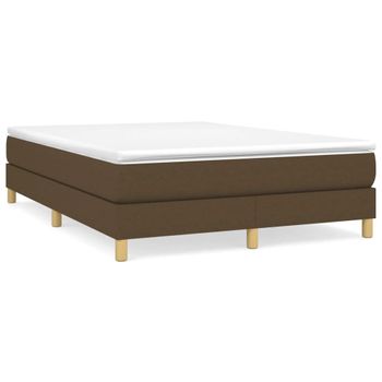 Estructura De Cama Box Spring Tela Marrón 140x190 Cm