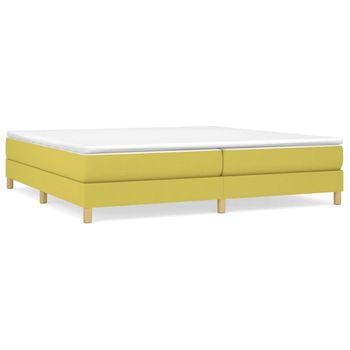 Estructura De Cama Box Spring Tela Verde 200x200 Cm