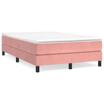 Estructura De Cama Box Spring Terciopelo Rosa 120x200 Cm