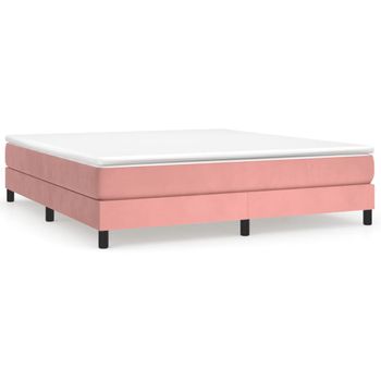 Estructura De Cama Box Spring Terciopelo Rosa 180x200 Cm