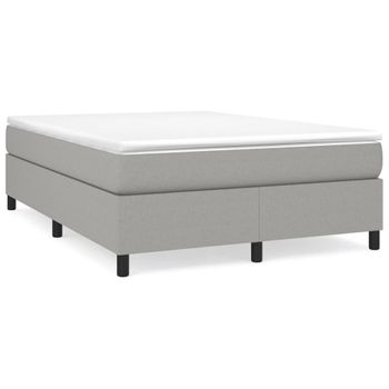 Estructura De Cama Box Spring Tela Gris Claro 140x190 Cm