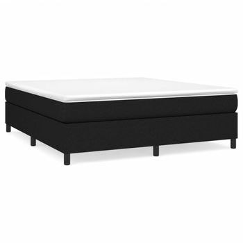 Estructura De Cama Box Spring Tela Negro 160x200 Cm