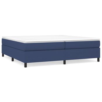 Estructura De Cama De Tela Gris Taupe Azul 200x200 Cm