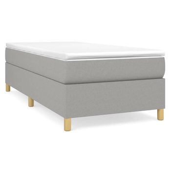 Estructura De Cama Box Spring Tela Gris Claro 90x190 Cm