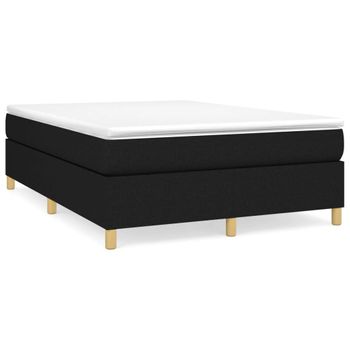 Estructura De Cama Box Spring Tela Negro 140x190 Cm