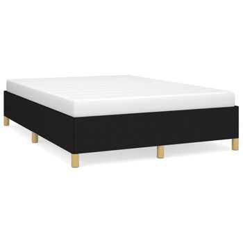 Estructura De Cama De Tela Negro 140x190 Cm