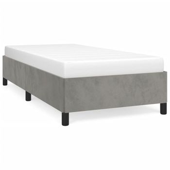 Estructura De Cama De Terciopelo Gris Claro 90x190 Cm