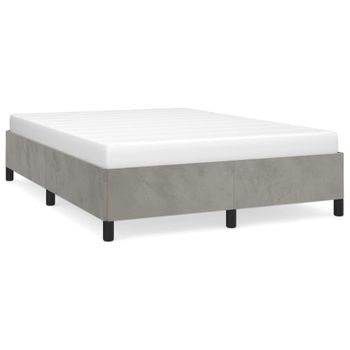 Estructura De Cama De Terciopelo Gris Claro 140x190 Cm