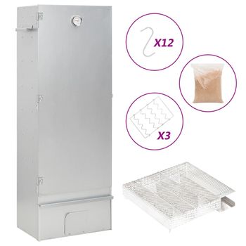 Horno Ahumador De Bbq Con Generador Humo Frío Acero Galvanizado Vidaxl