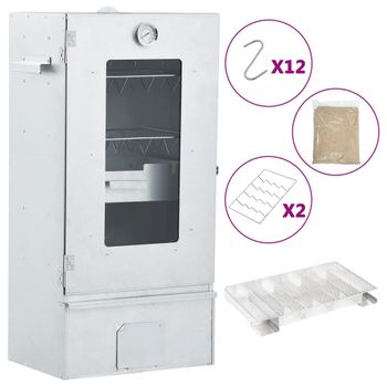 Horno Ahumador De Bbq Con Generador Humo Frío Acero Galvanizado Vidaxl