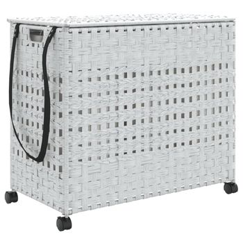 Cesto Para Ropa Sucia Con Ruedas Ratán Blanco 60x35x60,5 Cm Vidaxl con  Ofertas en Carrefour