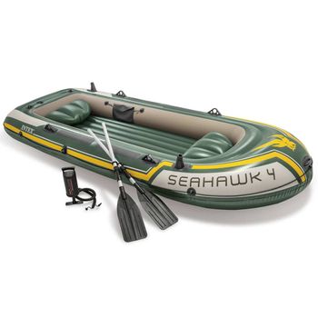 Set Bote Hinchable Con Remos Y Bomba Seahawk 4 Intex