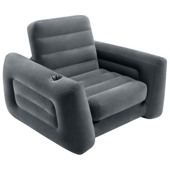 Sillón Cama Extraíble Gris Oscuro 117x224x66 Cm Intex