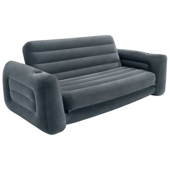 Sofá Cama Extraíble Gris Oscuro 203x231x66 Cm Intex