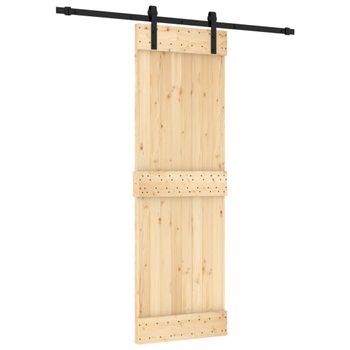 Puerta Corredera Con Herrajes Madera Maciza De Pino 70x210 Cm Vidaxl