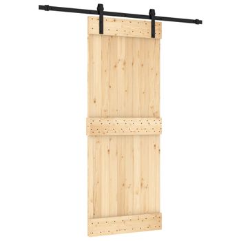 Puerta Corredera Con Herrajes Madera Maciza De Pino 80x210 Cm Vidaxl