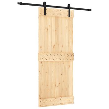 Puerta Corredera Con Herrajes Madera Maciza De Pino 85x210 Cm Vidaxl