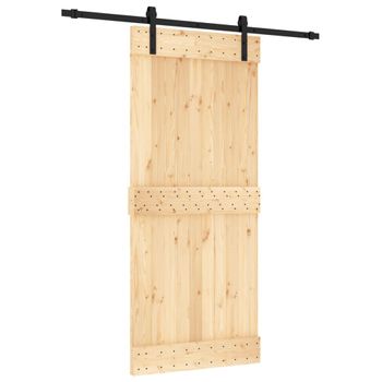 Puerta Corredera Con Herrajes Madera Maciza De Pino 90x210 Cm Vidaxl