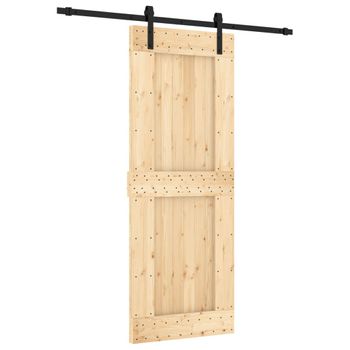 Puerta Corredera Con Herrajes Madera Maciza De Pino 80x210 Cm Vidaxl