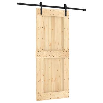 Puerta Corredera Con Herrajes Madera Maciza De Pino 85x210 Cm Vidaxl