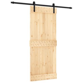 Puerta Corredera Con Herrajes Madera Maciza De Pino 85x210 Cm Vidaxl