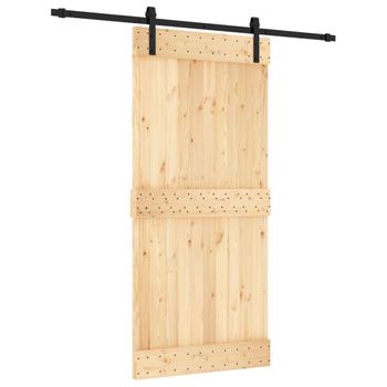 Puerta Corredera Con Herrajes Madera Maciza De Pino 95x210 Cm Vidaxl