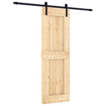 Puerta Corredera Con Herrajes Madera Maciza De Pino 70x210 Cm Vidaxl