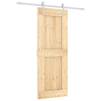 Puerta Corredera Con Herrajes Madera Maciza De Pino 80x210 Cm Vidaxl