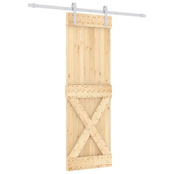 Puerta Corredera Con Herrajes Madera Maciza De Pino 70x210 Cm Vidaxl