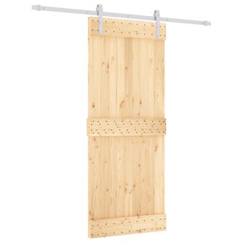 Puerta Corredera Con Herrajes Madera Maciza De Pino 85x210 Cm Vidaxl