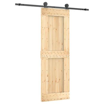 Puerta Corredera Con Herrajes Madera Maciza De Pino 70x210 Cm Vidaxl