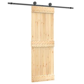 Puerta Corredera Con Herrajes Madera Maciza De Pino 70x210 Cm Vidaxl