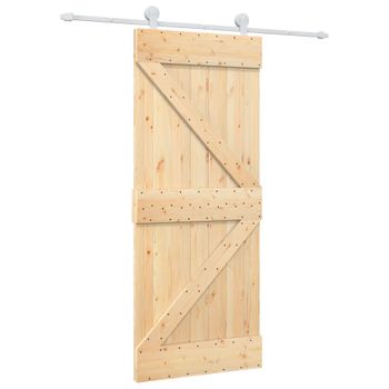 Puerta Corredera Con Herrajes Madera Maciza De Pino 85x210 Cm Vidaxl