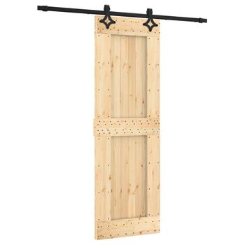 Puerta Corredera Con Herrajes Madera Maciza De Pino 70x210 Cm Vidaxl