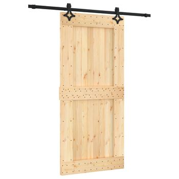 Puerta Corredera Con Herrajes Madera Maciza De Pino 95x210 Cm Vidaxl