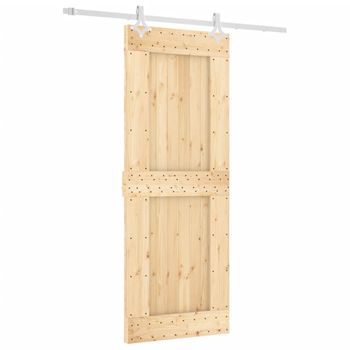 Puerta Corredera Con Herrajes Madera Maciza De Pino 80x210 Cm Vidaxl