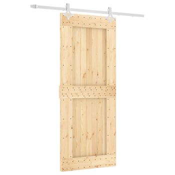 Puerta Corredera Con Herrajes Madera Maciza De Pino 85x210 Cm Vidaxl