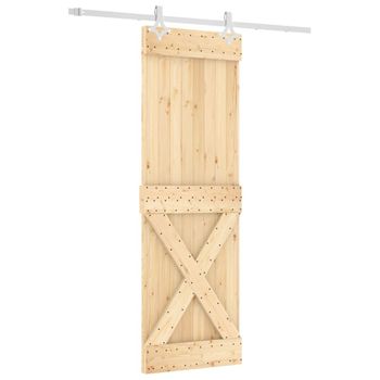 Puerta Corredera Con Herrajes Madera Maciza De Pino 70x210 Cm Vidaxl