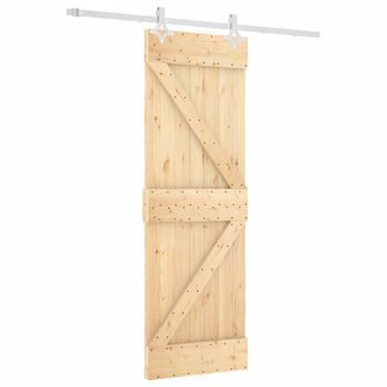 Puerta Corredera Con Herrajes Madera Maciza De Pino 70x210 Cm Vidaxl