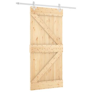 Puerta Corredera Con Herrajes Madera Maciza De Pino 95x210 Cm Vidaxl